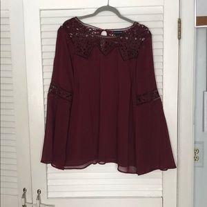 Long Tall Sally Sheer Boho Top Size 12
